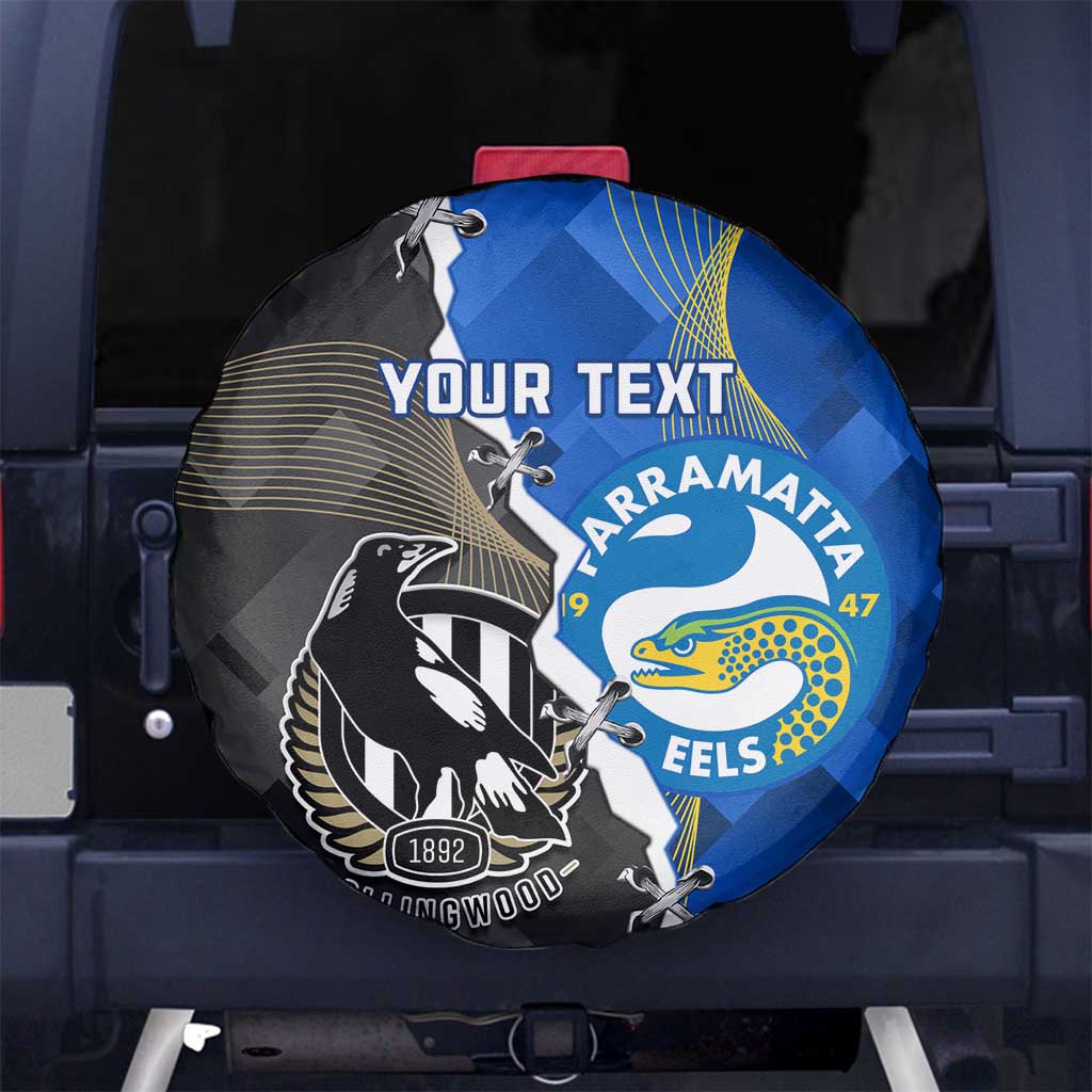 Custom Magpies Football And Eels Rugby Spare Tire Cover Dynamic Style