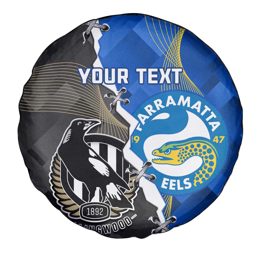 Custom Magpies Football And Eels Rugby Spare Tire Cover Dynamic Style