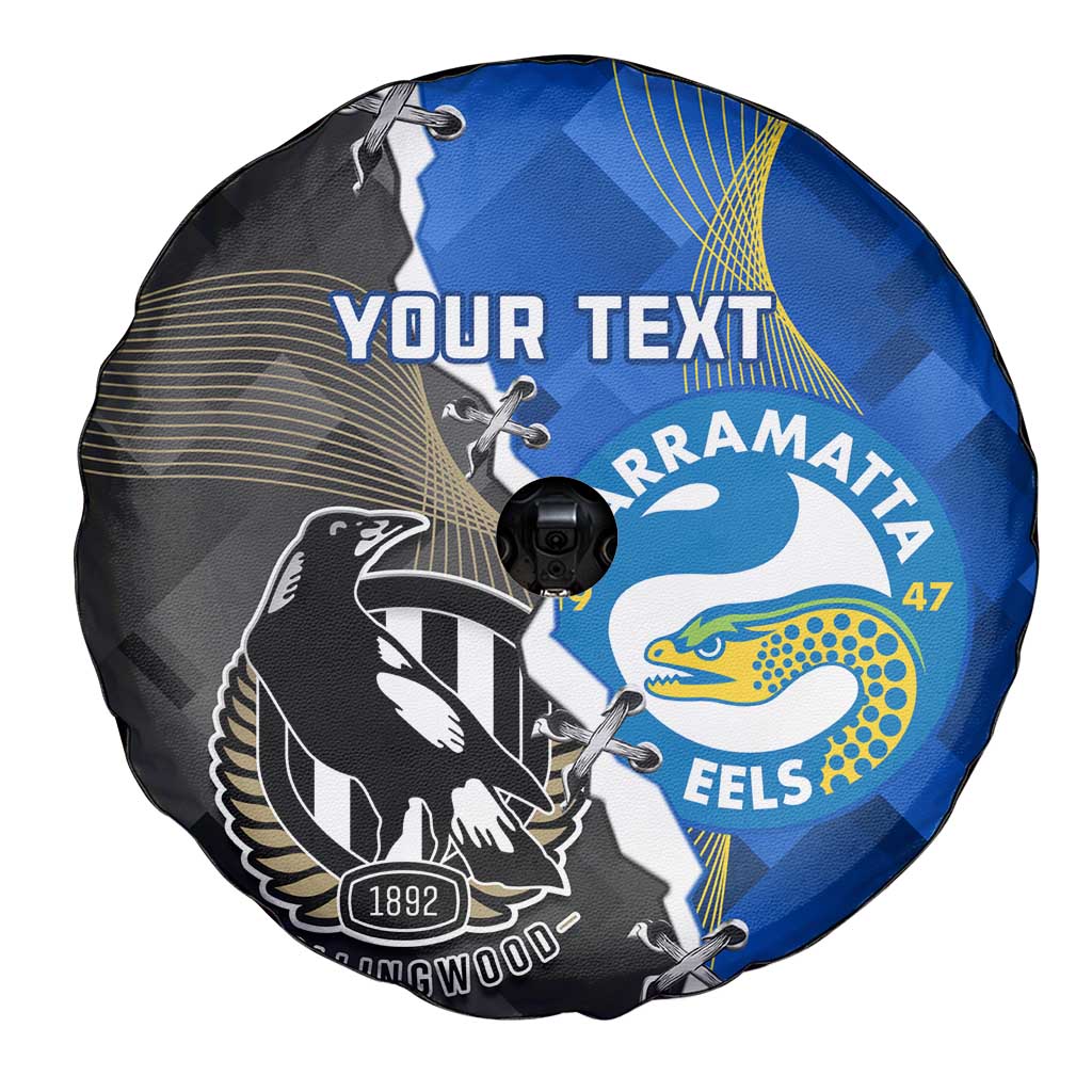 Custom Magpies Football And Eels Rugby Spare Tire Cover Dynamic Style