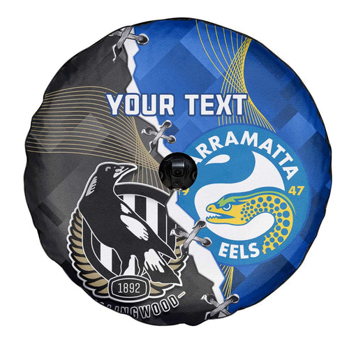 Custom Magpies Football And Eels Rugby Spare Tire Cover Dynamic Style