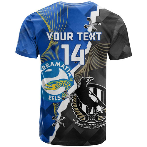 Custom Magpies Football And Eels Rugby T Shirt Dynamic Style