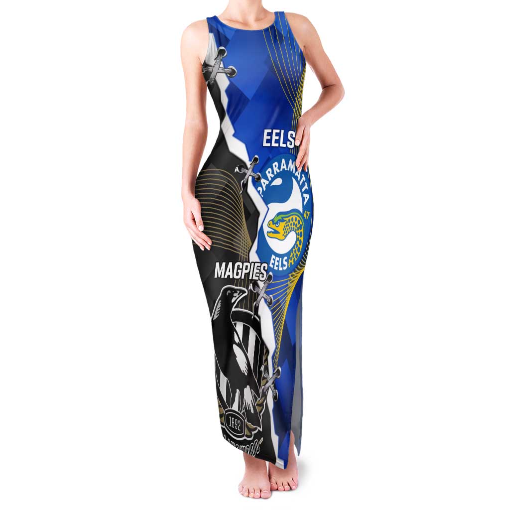 Custom Magpies Football And Eels Rugby Tank Maxi Dress Dynamic Style