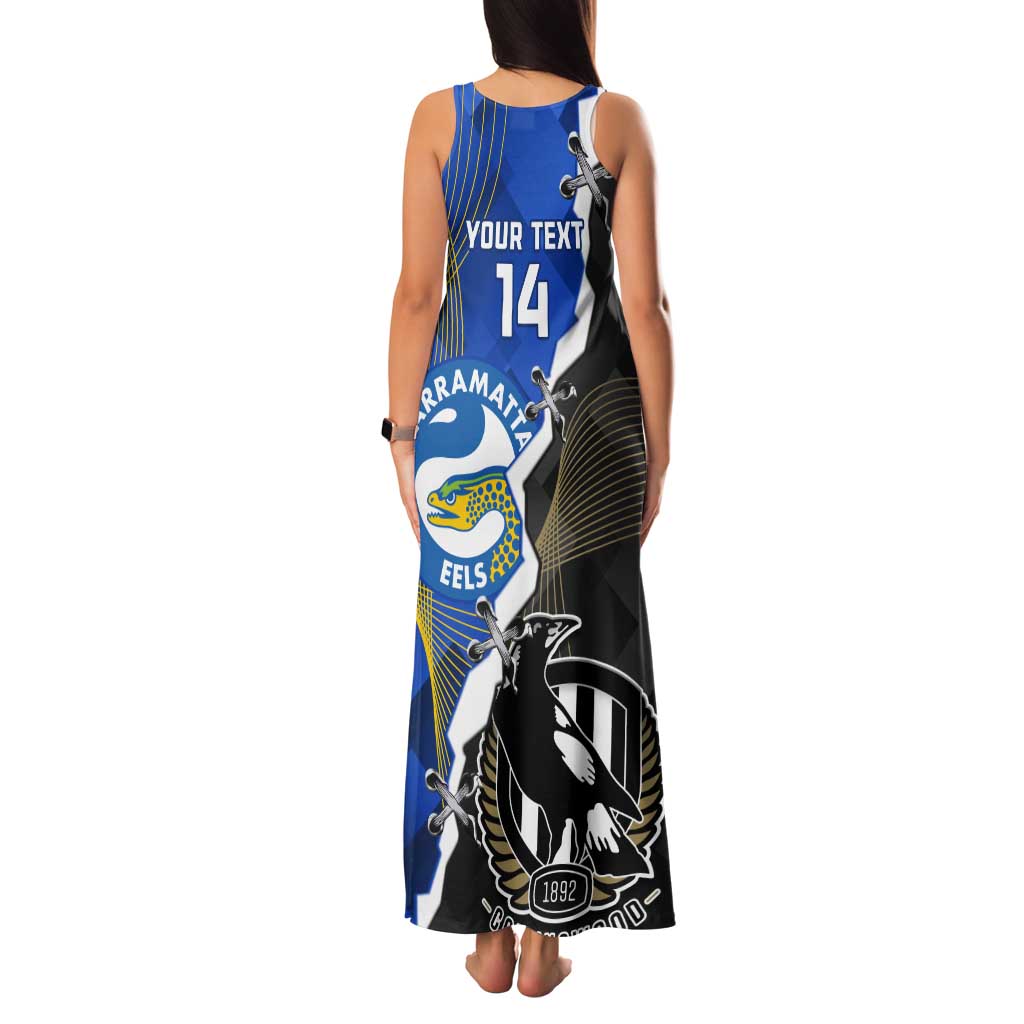 Custom Magpies Football And Eels Rugby Tank Maxi Dress Dynamic Style