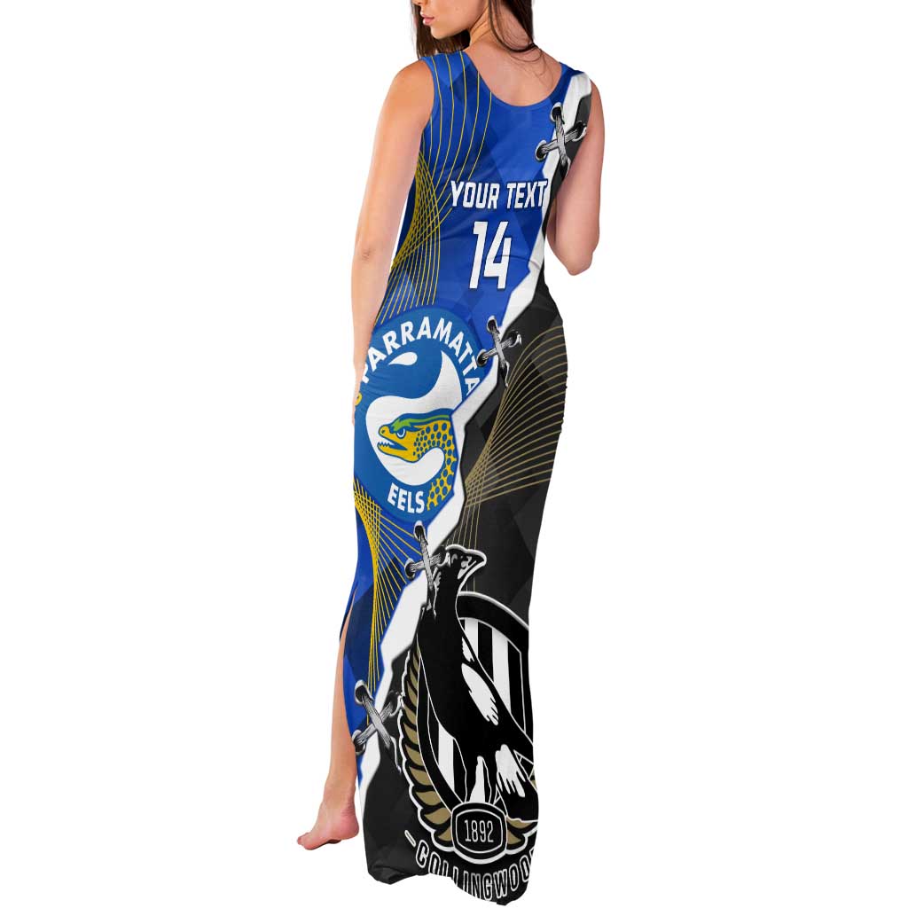 Custom Magpies Football And Eels Rugby Tank Maxi Dress Dynamic Style