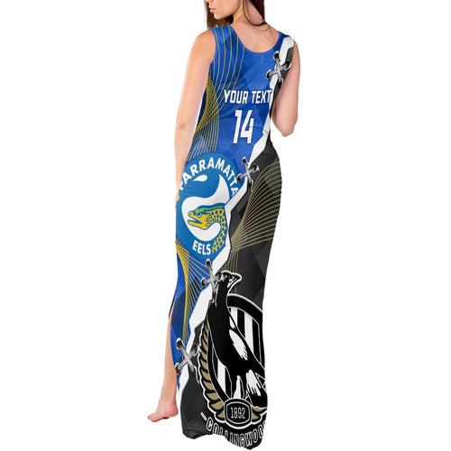 Custom Magpies Football And Eels Rugby Tank Maxi Dress Dynamic Style