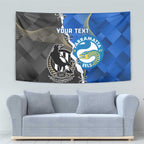 Custom Magpies Football And Eels Rugby Tapestry Dynamic Style