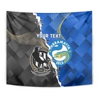 Custom Magpies Football And Eels Rugby Tapestry Dynamic Style