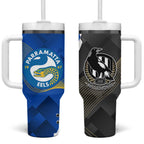 Custom Magpies Football And Eels Rugby Tumbler With Handle Dynamic Style