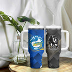 Custom Magpies Football And Eels Rugby Tumbler With Handle Dynamic Style