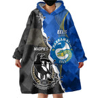Custom Magpies Football And Eels Rugby Wearable Blanket Hoodie Dynamic Style