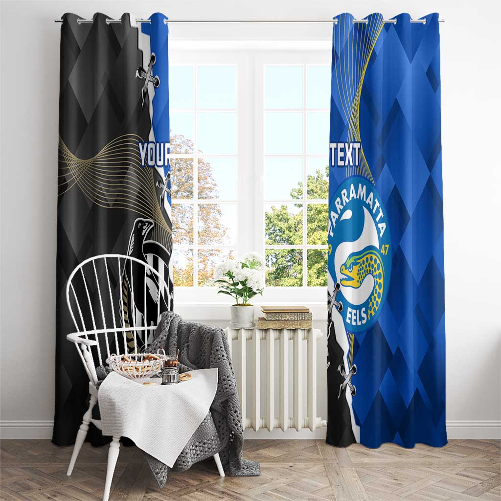 Custom Magpies Football And Eels Rugby Window Curtain Dynamic Style