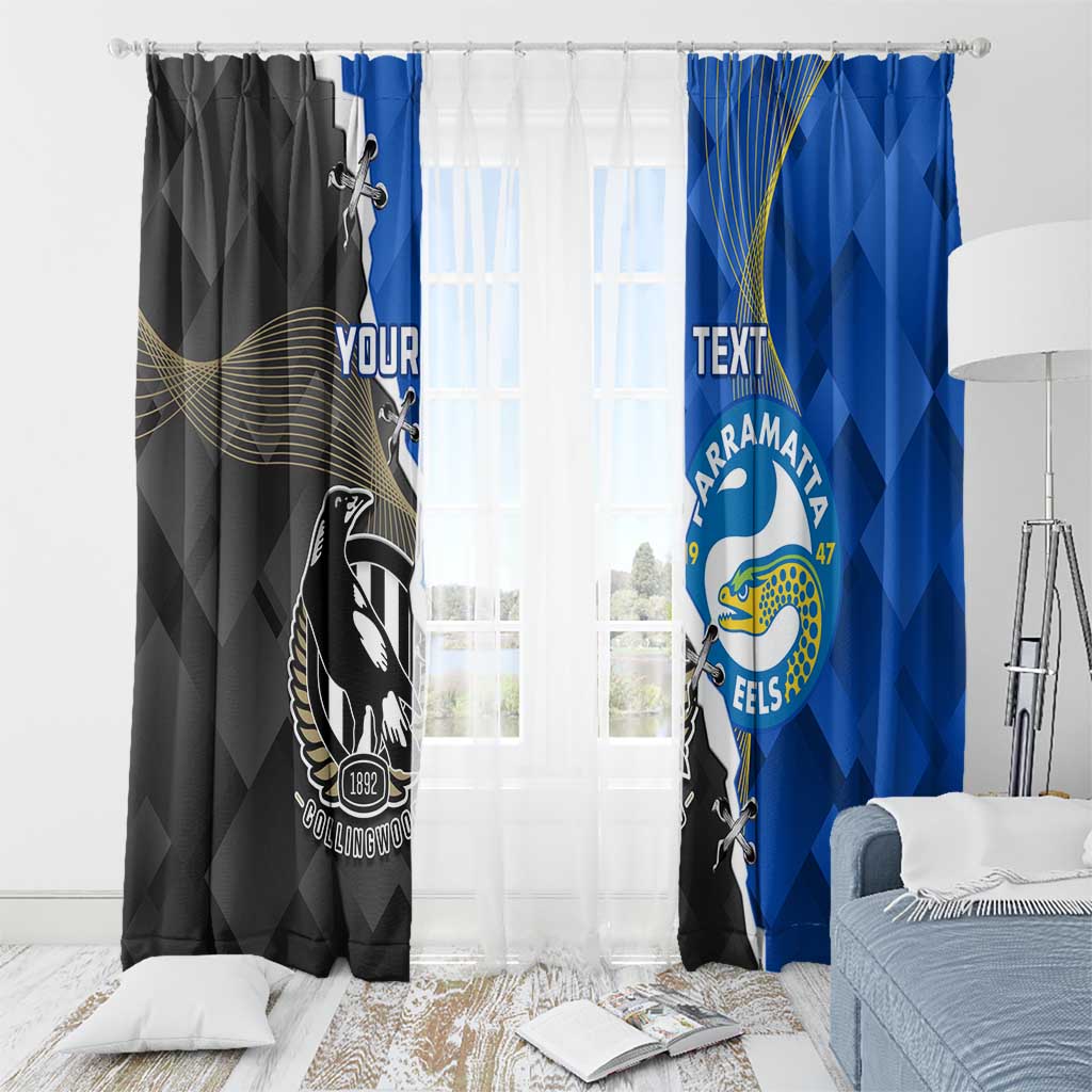 Custom Magpies Football And Eels Rugby Window Curtain Dynamic Style