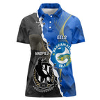 Custom Magpies Football And Eels Rugby Women Polo Shirt Dynamic Style