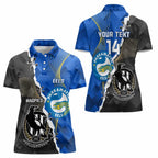 Custom Magpies Football And Eels Rugby Women Polo Shirt Dynamic Style