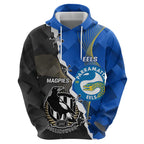 Custom Magpies Football And Eels Rugby Zip Hoodie Dynamic Style
