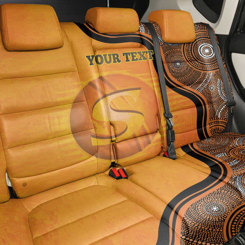 Custom Perth Scorchers Back Car Seat Cover Indigenous Art - Grunge Style