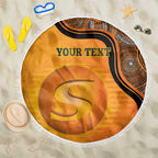 Custom Perth Scorchers Beach Blanket Indigenous Art - Grunge Style