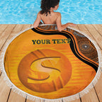 Custom Perth Scorchers Beach Blanket Indigenous Art - Grunge Style