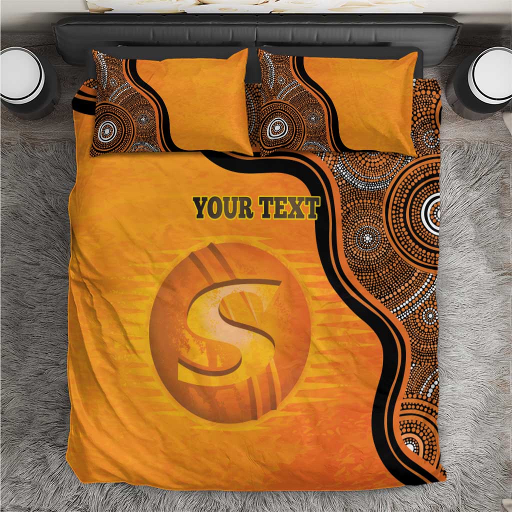 Custom Perth Scorchers Bedding Set Indigenous Art - Grunge Style
