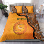Custom Perth Scorchers Bedding Set Indigenous Art - Grunge Style