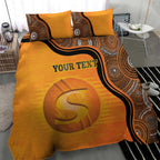Custom Perth Scorchers Bedding Set Indigenous Art - Grunge Style