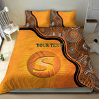Custom Perth Scorchers Bedding Set Indigenous Art - Grunge Style