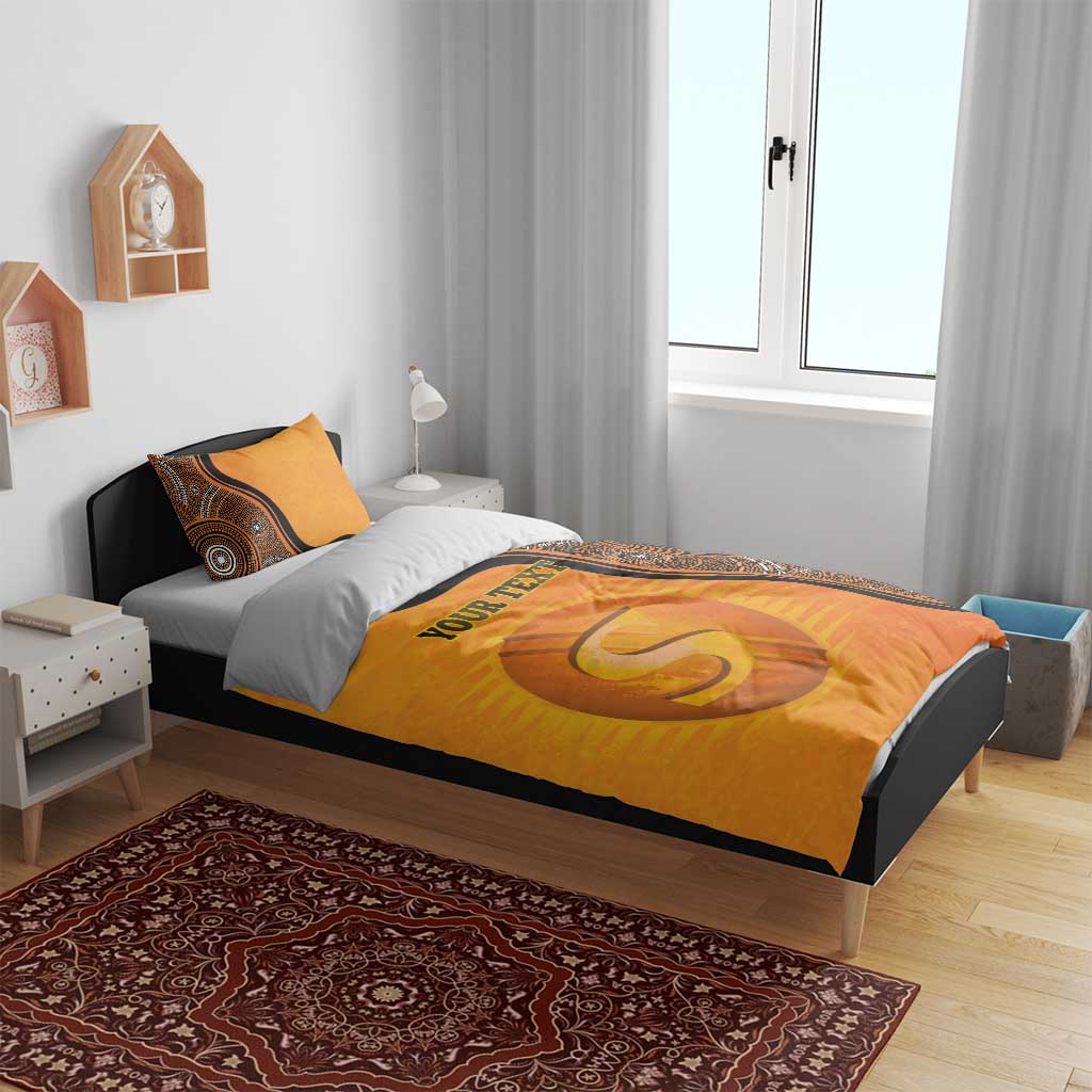 Custom Perth Scorchers Bedding Set Indigenous Art - Grunge Style