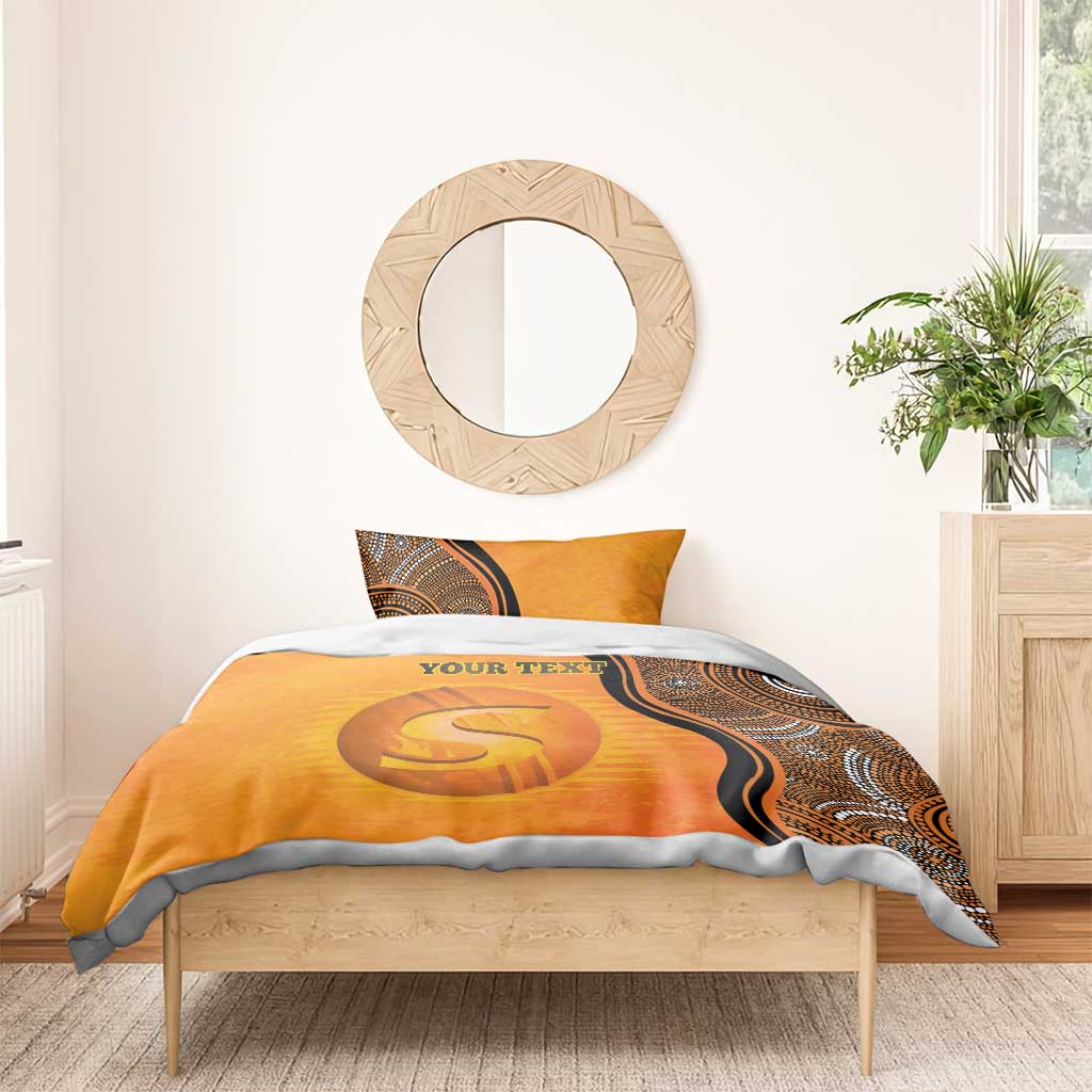 Custom Perth Scorchers Bedding Set Indigenous Art - Grunge Style
