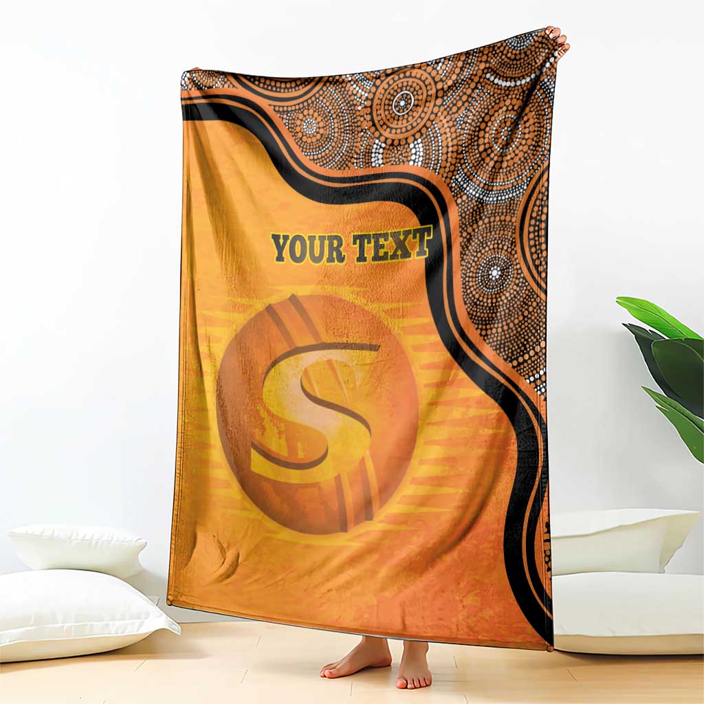 Custom Perth Scorchers Blanket Indigenous Art - Grunge Style