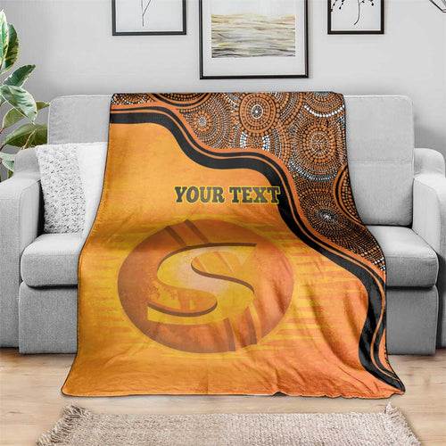 Custom Perth Scorchers Blanket Indigenous Art - Grunge Style