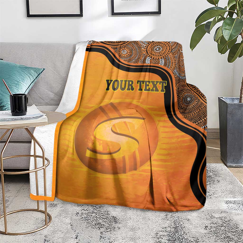 Custom Perth Scorchers Blanket Indigenous Art - Grunge Style