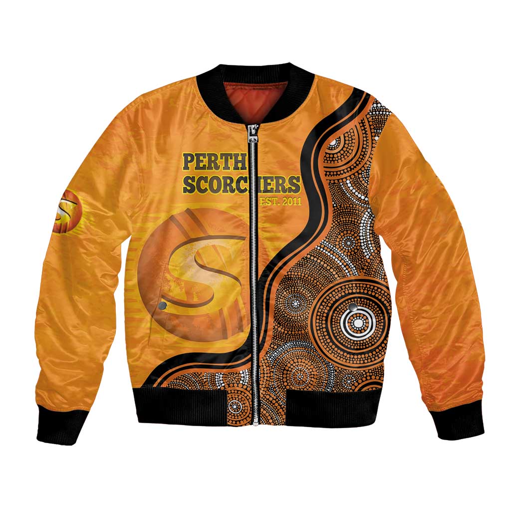 Custom Perth Scorchers Bomber Jacket Indigenous Art - Grunge Style