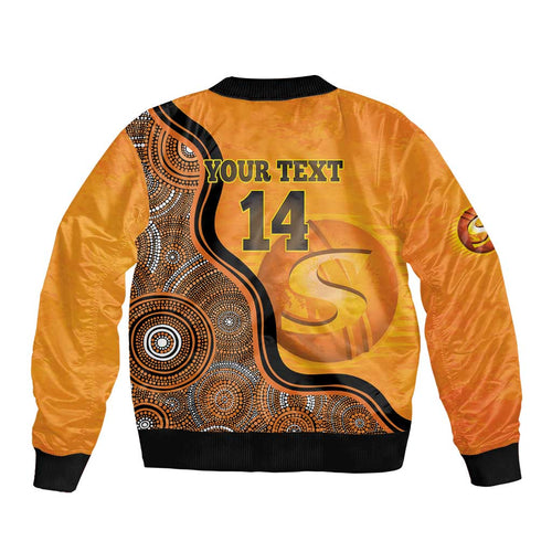 Custom Perth Scorchers Bomber Jacket Indigenous Art - Grunge Style