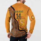 Custom Perth Scorchers Button Sweatshirt Indigenous Art - Grunge Style