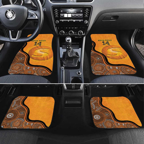 Custom Perth Scorchers Car Mats Indigenous Art - Grunge Style