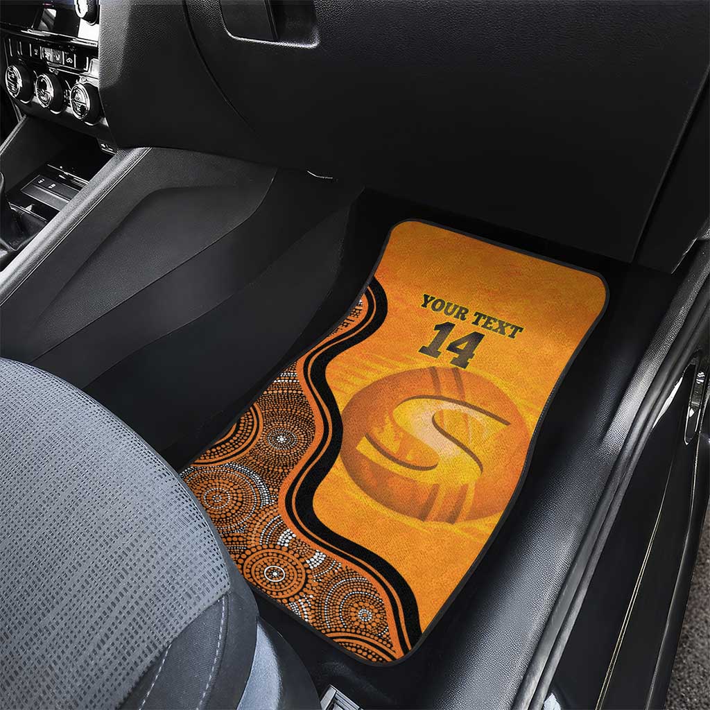 Custom Perth Scorchers Car Mats Indigenous Art - Grunge Style