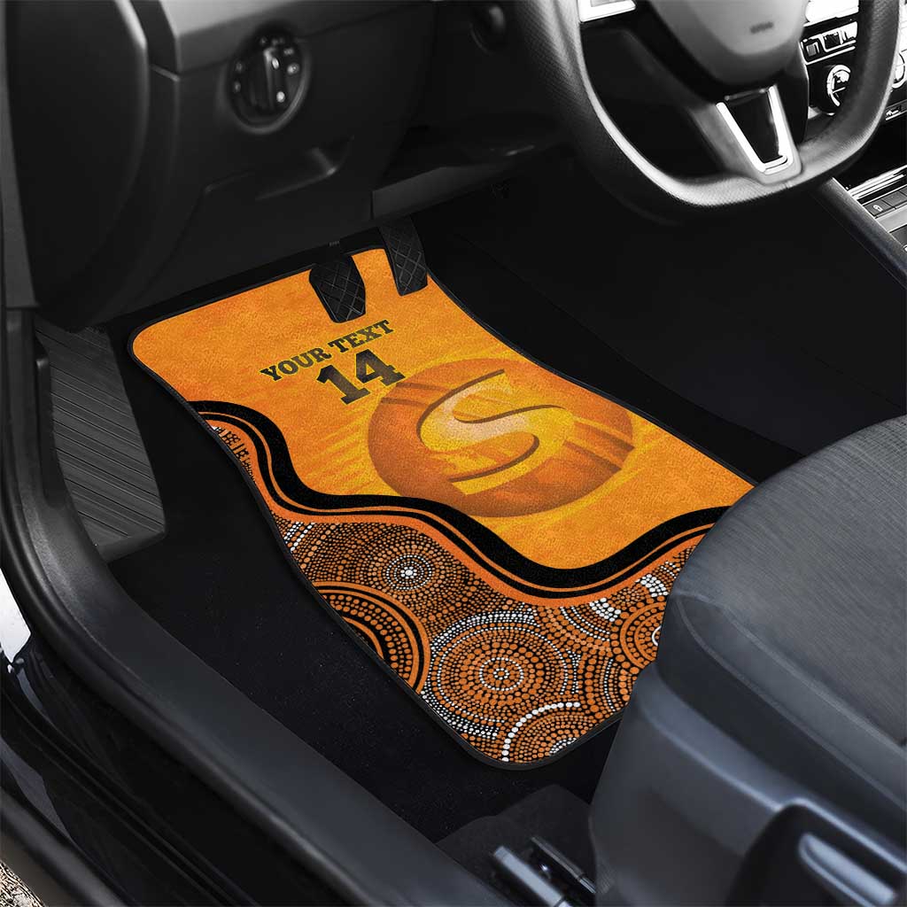 Custom Perth Scorchers Car Mats Indigenous Art - Grunge Style