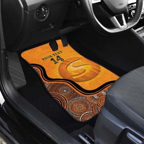 Custom Perth Scorchers Car Mats Indigenous Art - Grunge Style