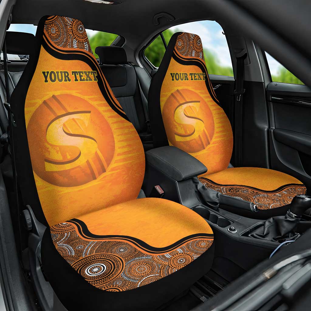 Custom Perth Scorchers Car Seat Cover Indigenous Art - Grunge Style