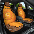 Custom Perth Scorchers Car Seat Cover Indigenous Art - Grunge Style
