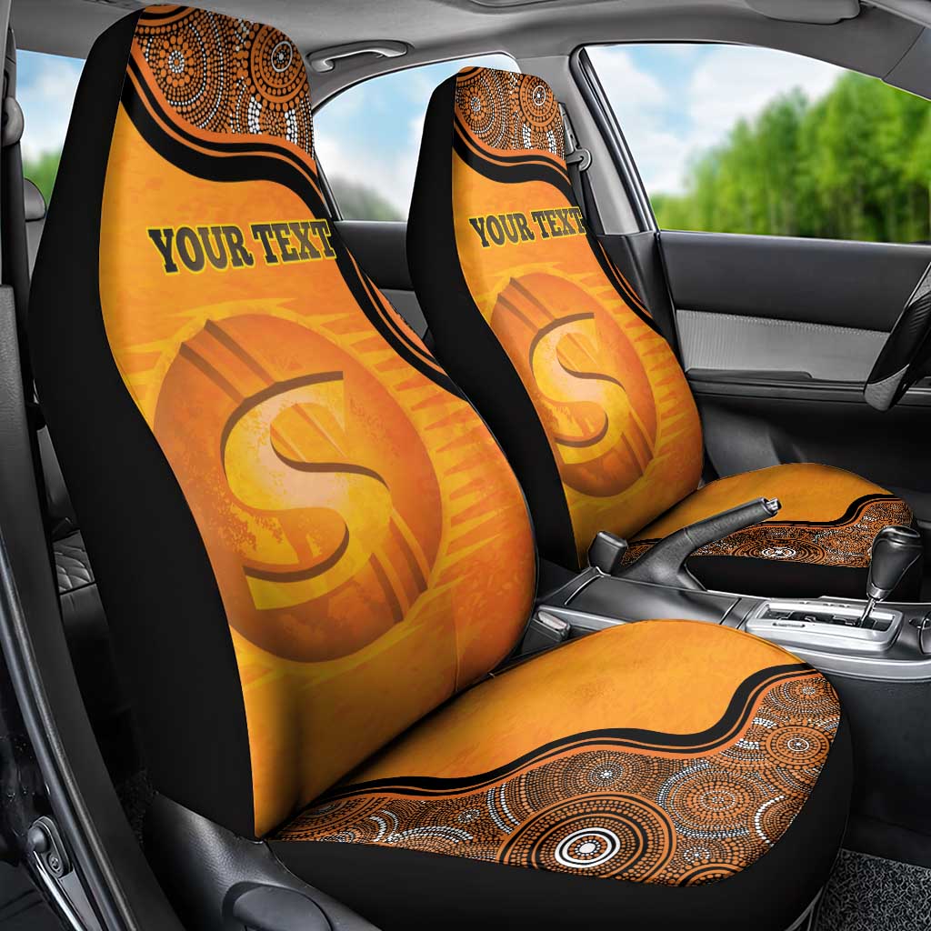 Custom Perth Scorchers Car Seat Cover Indigenous Art - Grunge Style