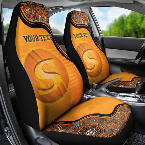 Custom Perth Scorchers Car Seat Cover Indigenous Art - Grunge Style
