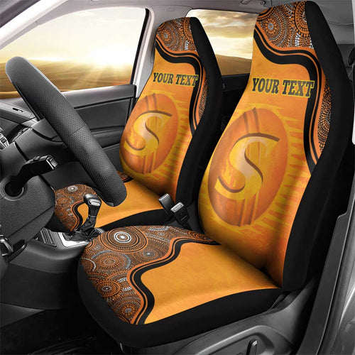 Custom Perth Scorchers Car Seat Cover Indigenous Art - Grunge Style