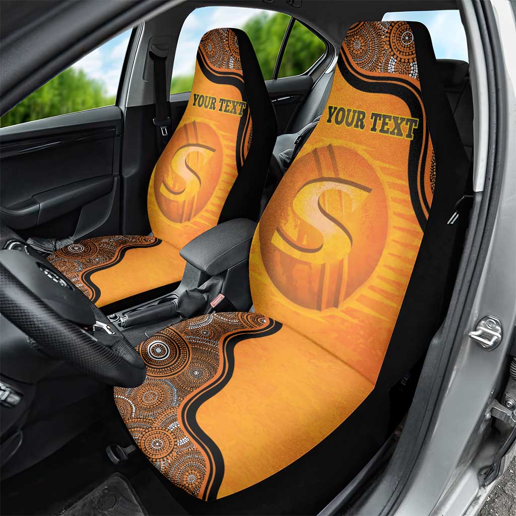 Custom Perth Scorchers Car Seat Cover Indigenous Art - Grunge Style
