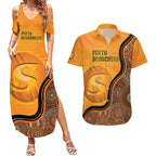 Custom Perth Scorchers Couples Matching Summer Maxi Dress and Hawaiian Shirt Indigenous Art - Grunge Style