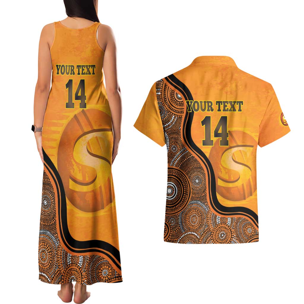 Custom Perth Scorchers Couples Matching Tank Maxi Dress and Hawaiian Shirt Indigenous Art - Grunge Style