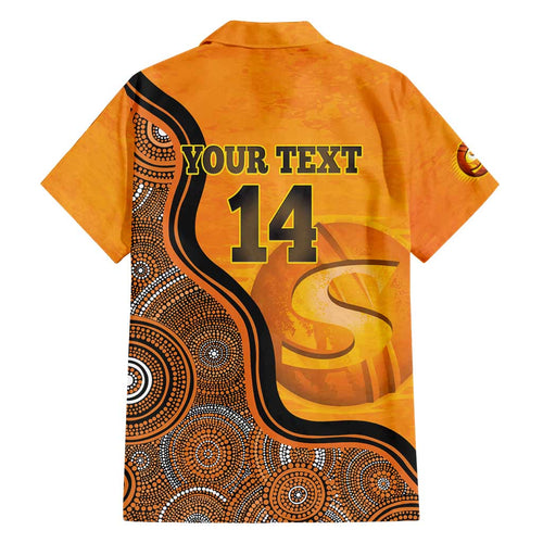 Custom Perth Scorchers Family Matching Long Sleeve Bodycon Dress and Hawaiian Shirt Indigenous Art - Grunge Style
