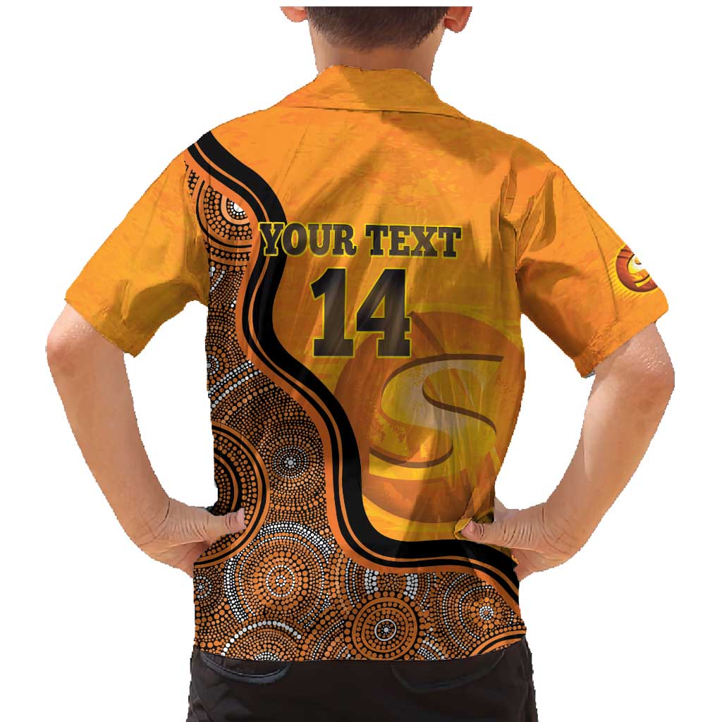 Custom Perth Scorchers Family Matching Mermaid Dress and Hawaiian Shirt Indigenous Art - Grunge Style