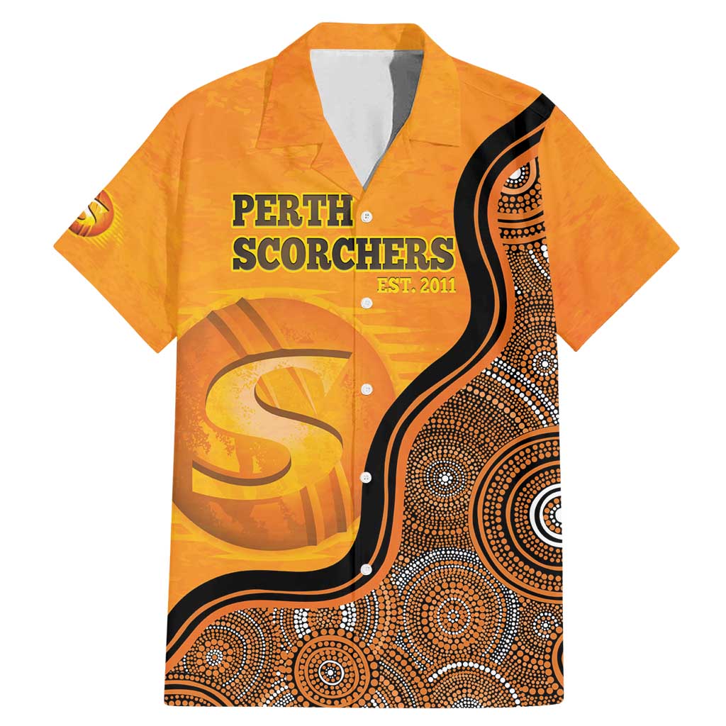 Custom Perth Scorchers Family Matching Mermaid Dress and Hawaiian Shirt Indigenous Art - Grunge Style