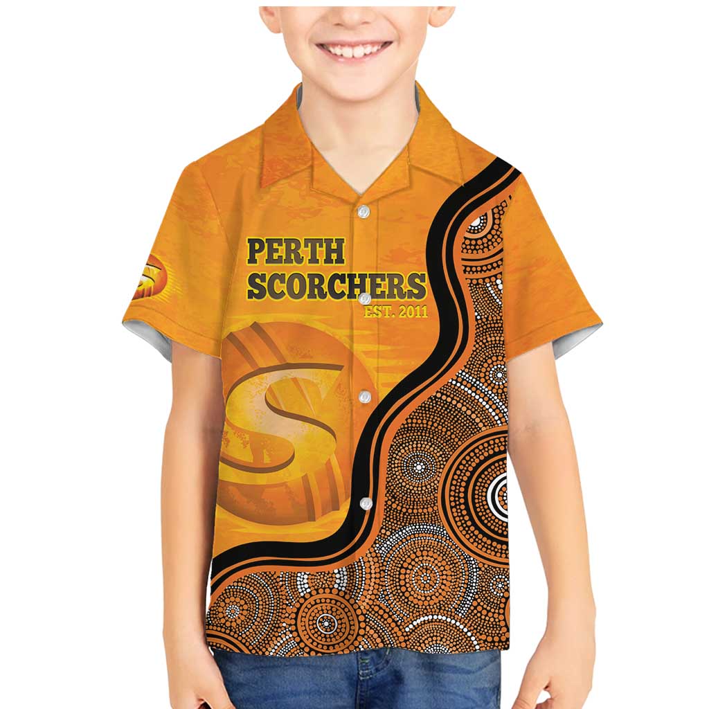 Custom Perth Scorchers Family Matching Mermaid Dress and Hawaiian Shirt Indigenous Art - Grunge Style
